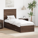 vidaXL Ágykeret fejtámlával Barna tölgy és ezüst 70 x 190 cm Faanyag