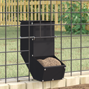 vidaXL Nyúl Etető Fekete 12,5 x 26 x 28,5 cm Hidegen Hengerelt Acél