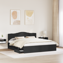 vidaXL Ágykeret fiókkal fejtámlával Fekete 180 x 200 cm Mérnöki Fa