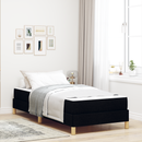 vidaXL Boxrugós ágy matracmal Fekete 100 x 200 cm szövet