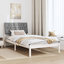 vidaXL Ágykeret Kárpitozott Fejtámlával fejtámlával Fehér 100 x 200 cm