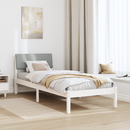 vidaXL Ágykeret Fehér és világosszürke 75 x 190 cm Tömör fenyőfa