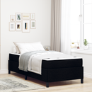 vidaXL Boxrugós ágy Fekete 90 x 200 cm szövet