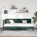 vidaXL Sarokágy keret fejtámlával Sötétzöld 100 cm x 200 cm Bársony