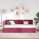 vidaXL Sarokágy keret fejtámlával Bordó 100 cm x 200 cm Bársony