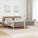 vidaXL Ágykeret fejtámlával Tópszínű 200 x 200 cm szövet
