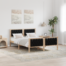 vidaXL Ágykeret fejtámlával Fekete 150 x 200 cm Tömör fenyőfa