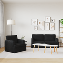 vidaXL Kanapé Szett 2 pcs Fekete 162 x 80 x 85 cm szövet