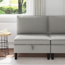 vidaXL Középső Sofa tárolóval Világosszürke Bársony
