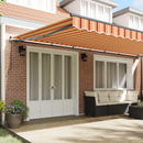 vidaXL Behúzható napellenző Sárga és narancs 600 × 350 cm