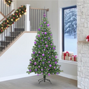 vidaXL Karácsonyfa 300 LED-del állvánnyal Zöld 240 cm PVC
