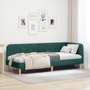vidaXL Sarokágy keret Sötétzöld 80 x 200 cm szövet