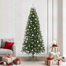 vidaXL Mű karácsonyfa 300 LED-del állvánnyal Zöld 210 cm PE és PVC