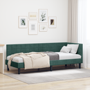 vidaXL Sarokágy keret fejtámlával Sötétzöld 80 cm x 200 cm Bársony