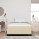 vidaXL Boxrugós ágy Krém 120 x 190 cm szövet