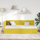 vidaXL Sarokágy keret fejtámlával Sárga 100 cm x 200 cm Bársony