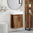 vidaXL Fürdőszoba kádasztal csapteleppel Antik Fa 45,5 x 25,5 x 84 cm