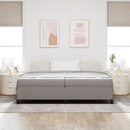 vidaXL Boxrugós ágy matracmal Tópszínű 200 x 200 cm szövet