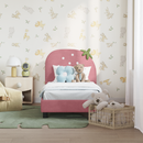 vidaXL Gyerekágy keret fejtámlával Rózsaszín 70 x 140 cm Bársony