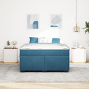 vidaXL Ágykeret matracmal Sötét kék 160 x 200 cm szövet
