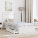 vidaXL Tárolós Ágy fejtámlával fiókkal Fehér 75 x 190 cm Faanyag