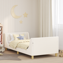 vidaXL Gyerekágy kerettel fejtámlával Krémszínű 80 x 200 cm Bouclé