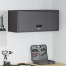 vidaXL Fali szekrény a garázsba Fekete 80 x 33 x 35 cm Porfestett acél