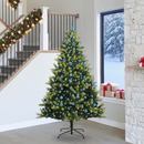 vidaXL Mesterséges Hajlított Karácsonyfa 300 LED-del Zöld 240 cm