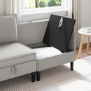 vidaXL Sarok Sofa tárolóval Világosszürke Bársony