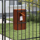 vidaXL postaláda tárolóval Rozsdás 30 x 20 x 55 cm Időjárásálló acél