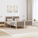 vidaXL Ágykeret fejtámlával Tópszínű 140 x 190 cm Tömör fenyőfa
