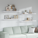 vidaXL Falpolc tárolóval 4 pcs Fehér márvány 120 x 23,5 x 4 cm Faanyag