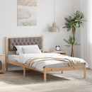 vidaXL Ágykeret fejtámlával Tópszínű 100 x 200 cm Tömör fenyőfa