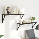 vidaXL Falpolcok 2 pcs Fekete tölgy 60 x 25 x 25,5 cm Faanyag