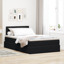 vidaXL LED tárolós ágy matraccal Fekete 120 x 200 cm Bársony