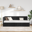 vidaXL Sarokágy keret fejtámlával Fekete 80 cm x 200 cm Bársony