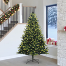 vidaXL Mesterséges Hajlított Karácsonyfa 300 LED-del Zöld 240 cm