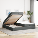 vidaXL Ágykeret matraccal matracmal 2 pcs Homályos Szürke szövet