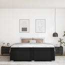 vidaXL Ágykeret matracmal Fekete 200 x 200 cm szövet