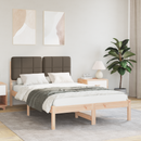vidaXL Ágykeret Kárpitozott Fejtámlával Tópszínű 120 x 190 cm