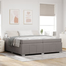 vidaXL Ágykeret matracmal Tópszínű 200 x 200 cm szövet