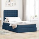 vidaXL LED tárolós ágy matraccal Kék 120 x 200 cm Szövet