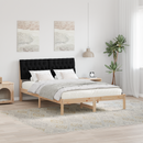 vidaXL Ágykeret Kárpitozott Fejtámlával fejtámlával Barna 135 x 190 cm