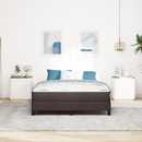 vidaXL Boxrugós ágy matracmal Sötét Barna 140 x 190 cm szövet