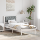 vidaXL Ágykeret fejtámlával Világosszürke 80 x 200 cm Tömör fenyőfa