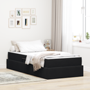 vidaXL Ágy tárolóval és matraccal Fekete 100 x 200 cm Bársony