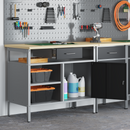 vidaXL Munkapad Fekete és Szürke 100 x 55 x 85 cm Műszaki fa és acél