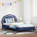vidaXL Gyerekágy kerettel Rendőrségi kék 90 x 190 cm Bársony