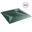 vidaXL Fali panelek Csillag 24 pcs Csillag Zöld 50 x 50 cm XPS Hab
