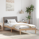 vidaXL Ágykeret fejtámlával Barna és taupe 100 x 200 cm Tömör fenyőfa